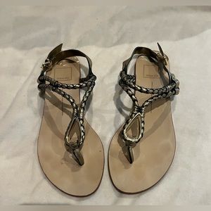 Dolce Vita Gold, Braided, Ankle Strap Sandals 8.5